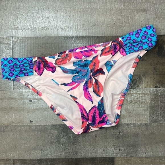 NWOT Shade & Shore Multicolored Palm Leaf Bikini Bottom XS - Picture 6 of 9